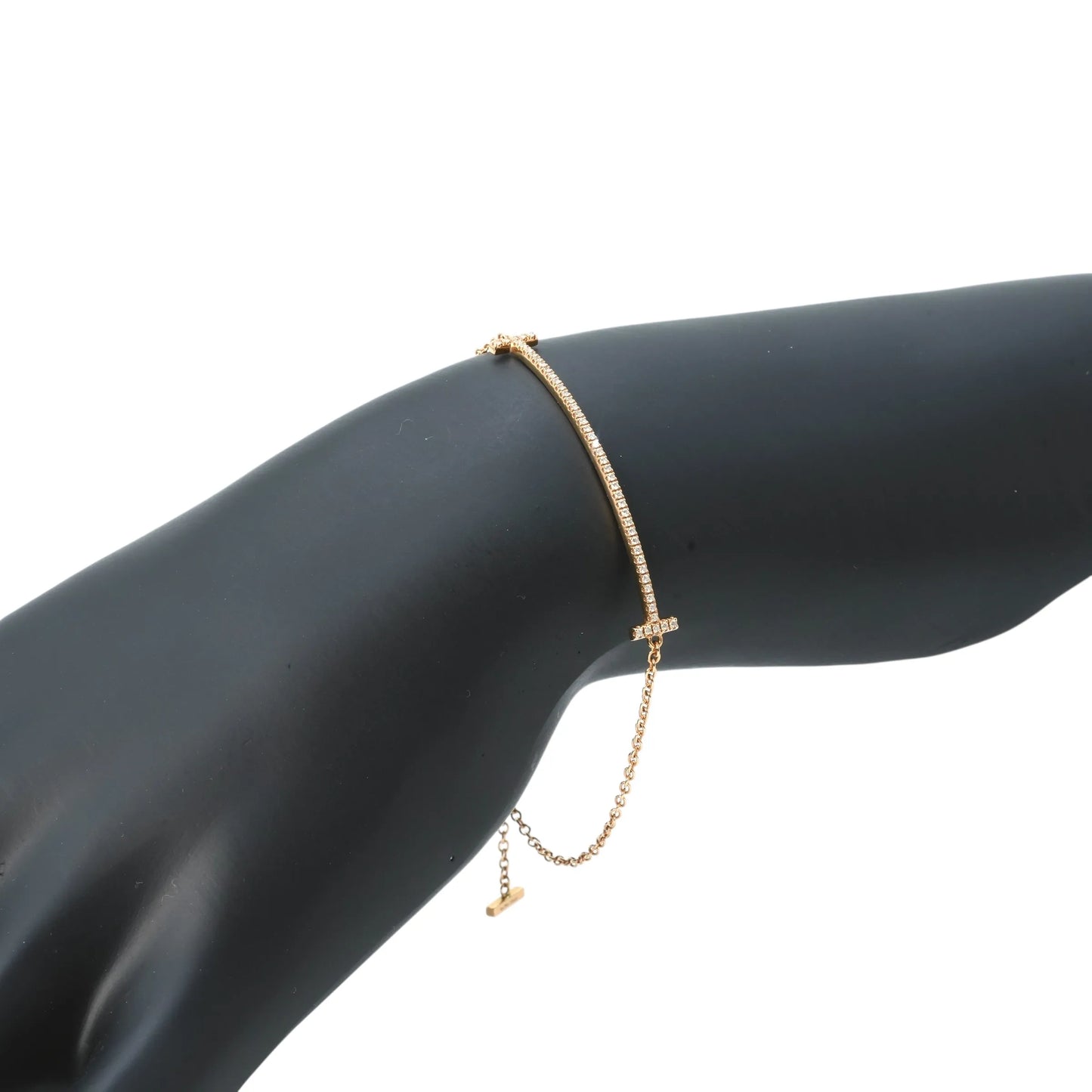 Tiffany &amp; Co T Smile Diamond Bracelet Jewelry - 18KPG 