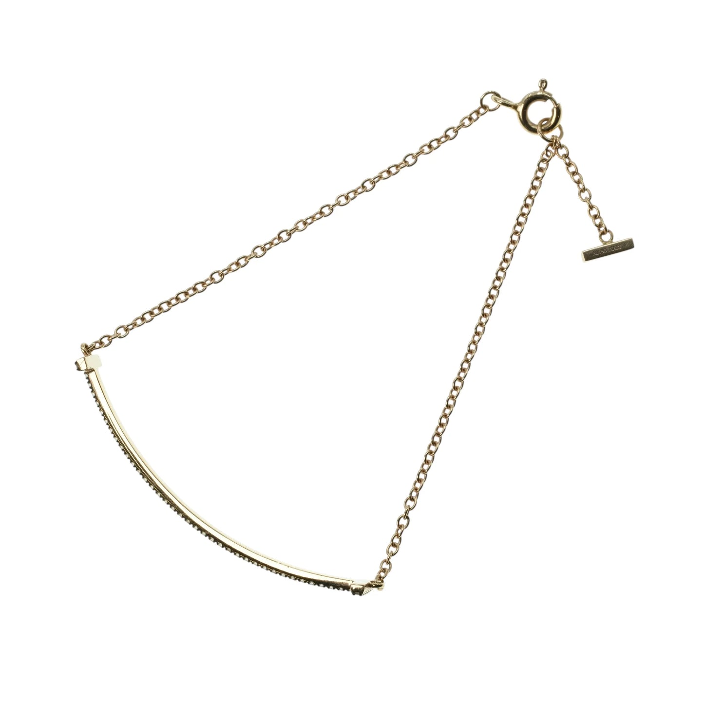 Tiffany &amp; Co T Smile Diamond Bracelet Jewelry - 18KPG 