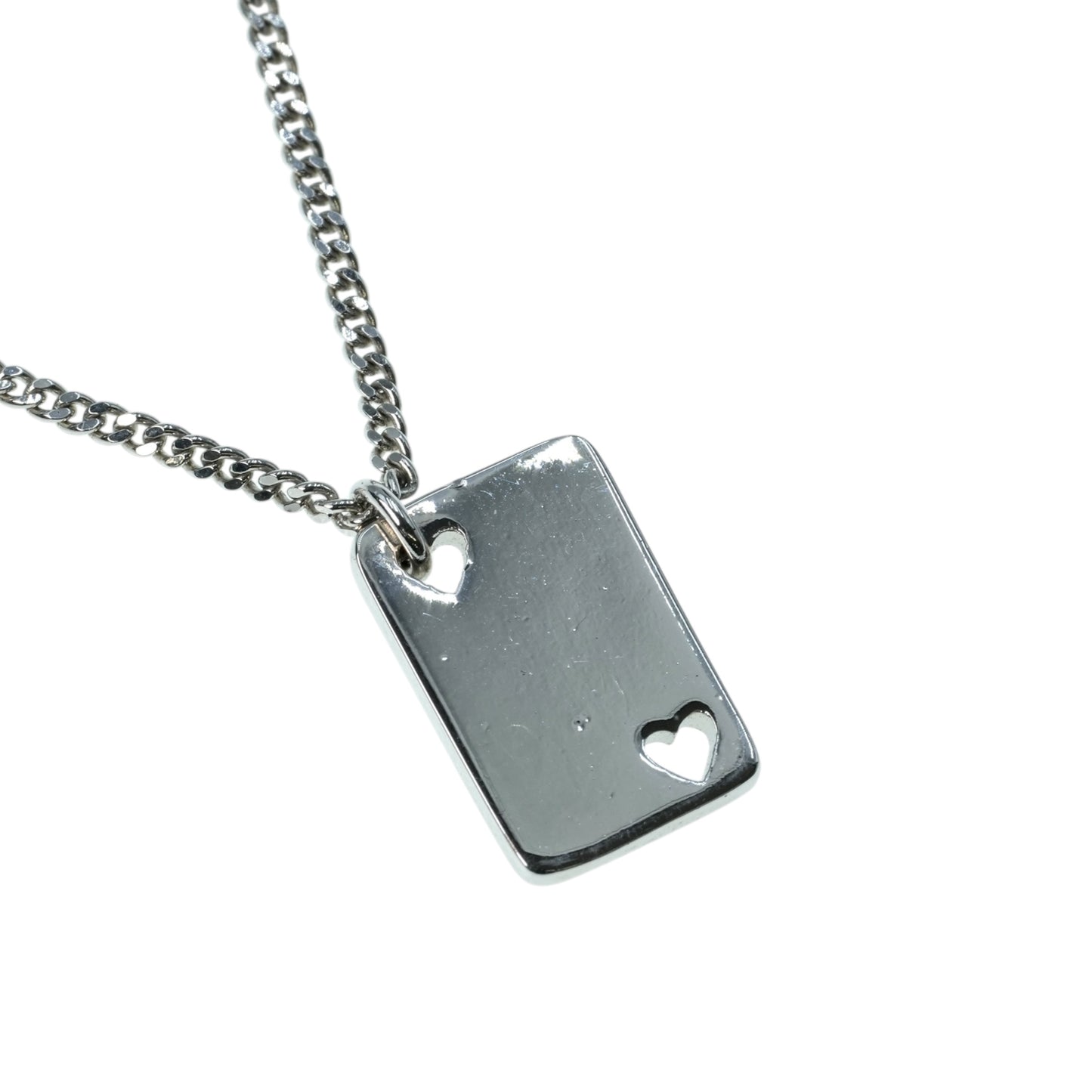 Dior Rhinestone Heart Playing Card Necklace - Metal 