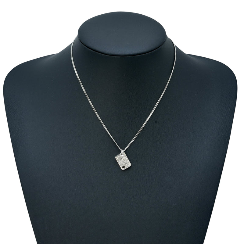 Dior Rhinestone Heart Playing Card Necklace - Metal 