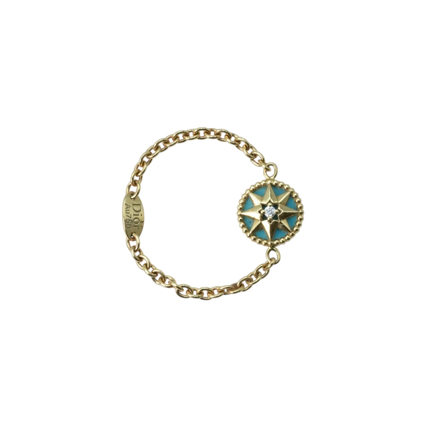 Dior Rose Des Vents Ring, 1PD, Turquoise, 18K Yellow Gold 