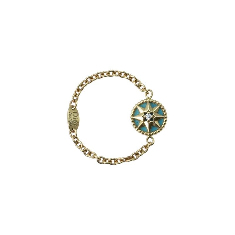 Dior Rose Des Vents Ring, 1PD, Turquoise, 18K Yellow Gold 