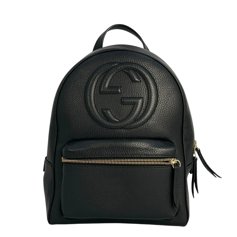 GUCCI Soho Leather Chain Backpack - Black 