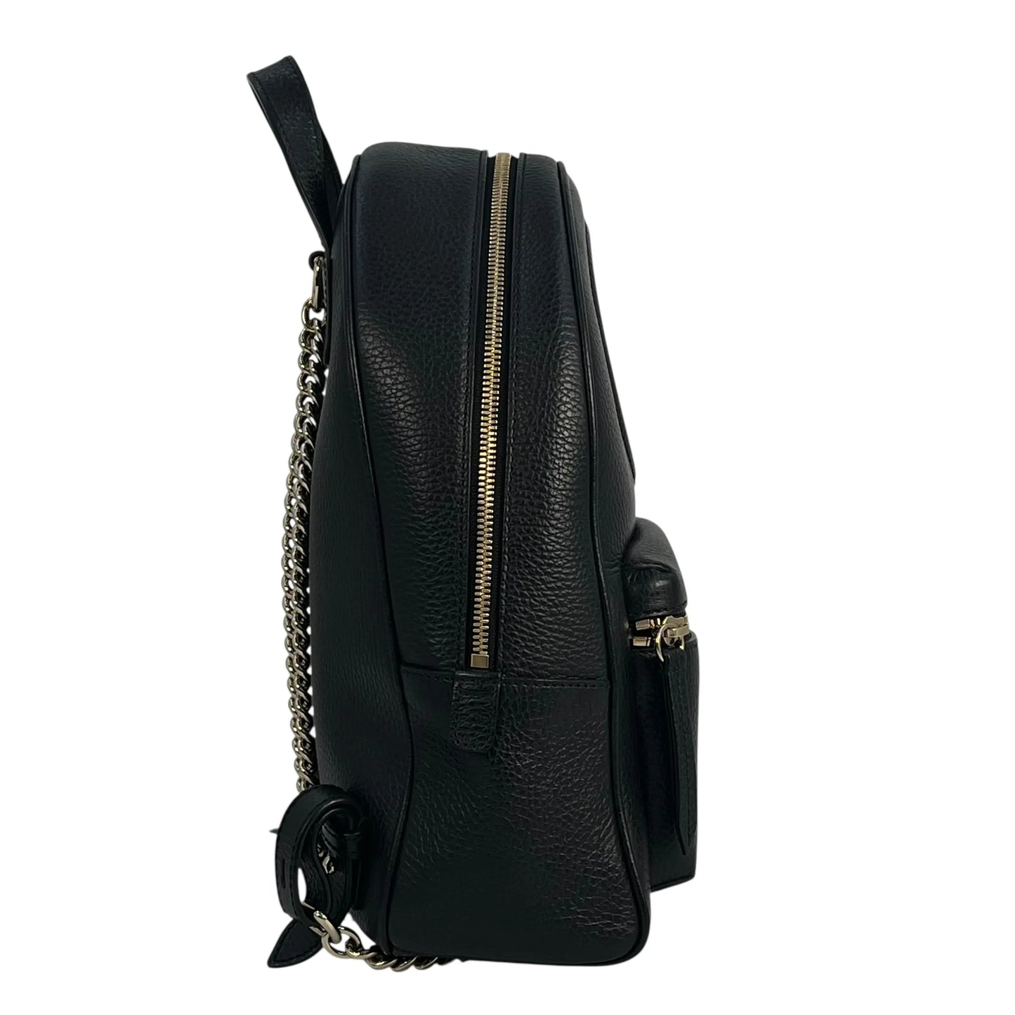 GUCCI Soho Leather Chain Backpack - Black 