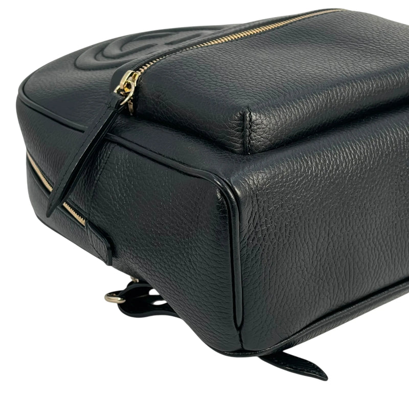 GUCCI Soho Leather Chain Backpack - Black 