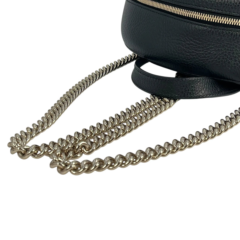 GUCCI Soho Leather Chain Backpack - Black 