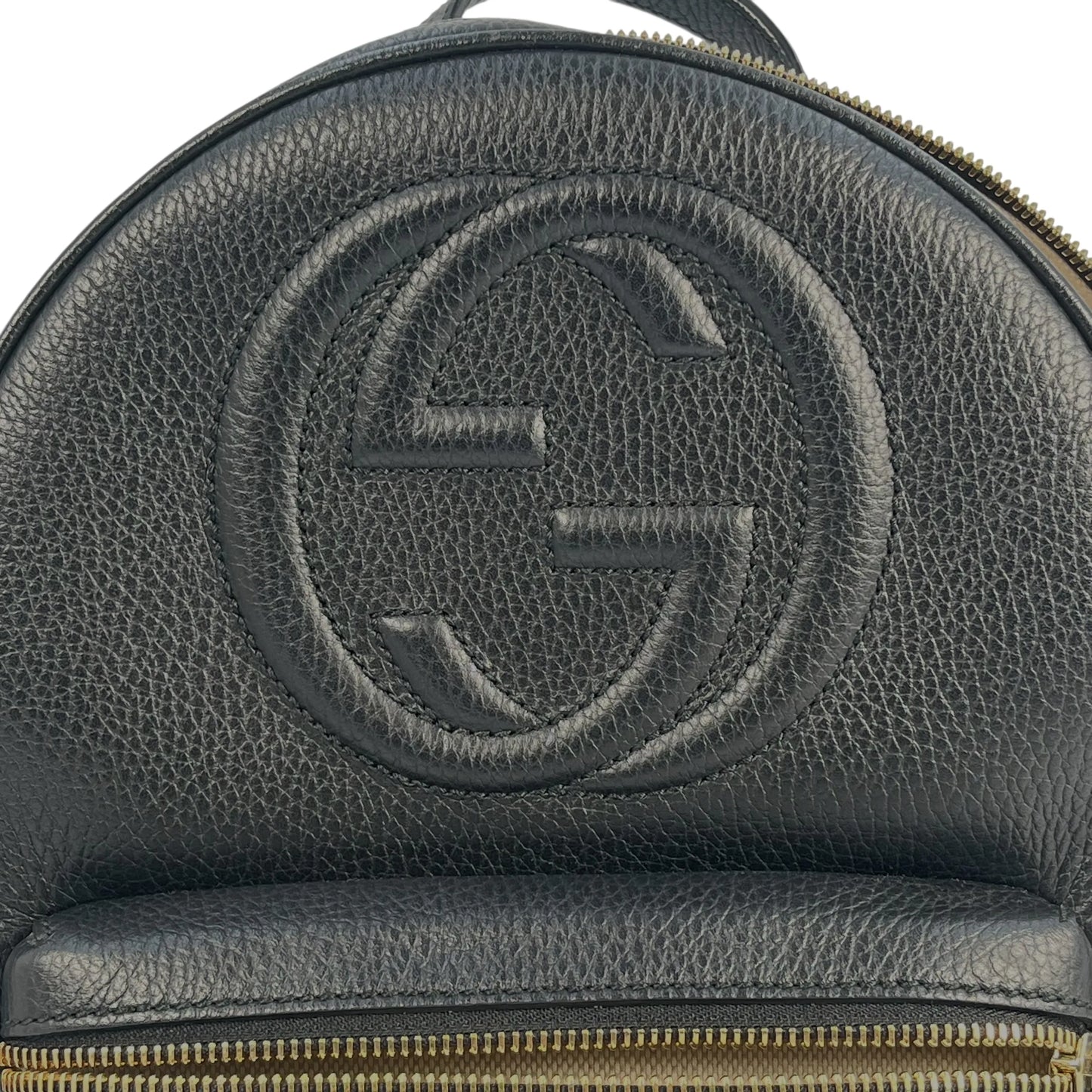 GUCCI Soho Leather Chain Backpack - Black 
