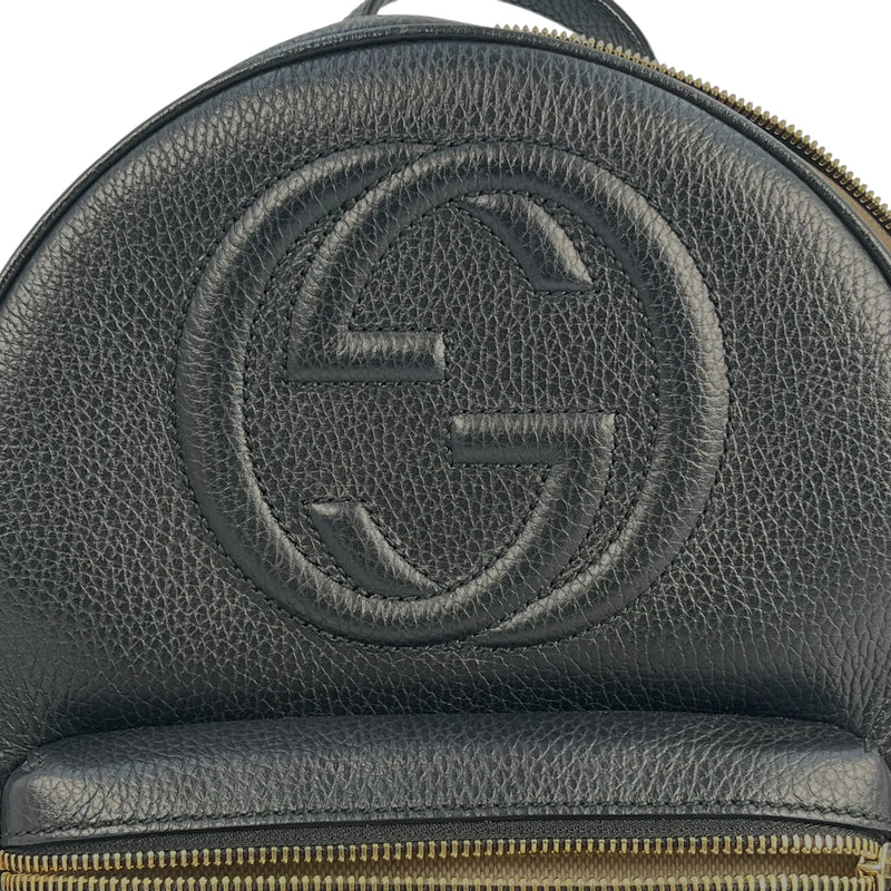 GUCCI Soho Leather Chain Backpack - Black 