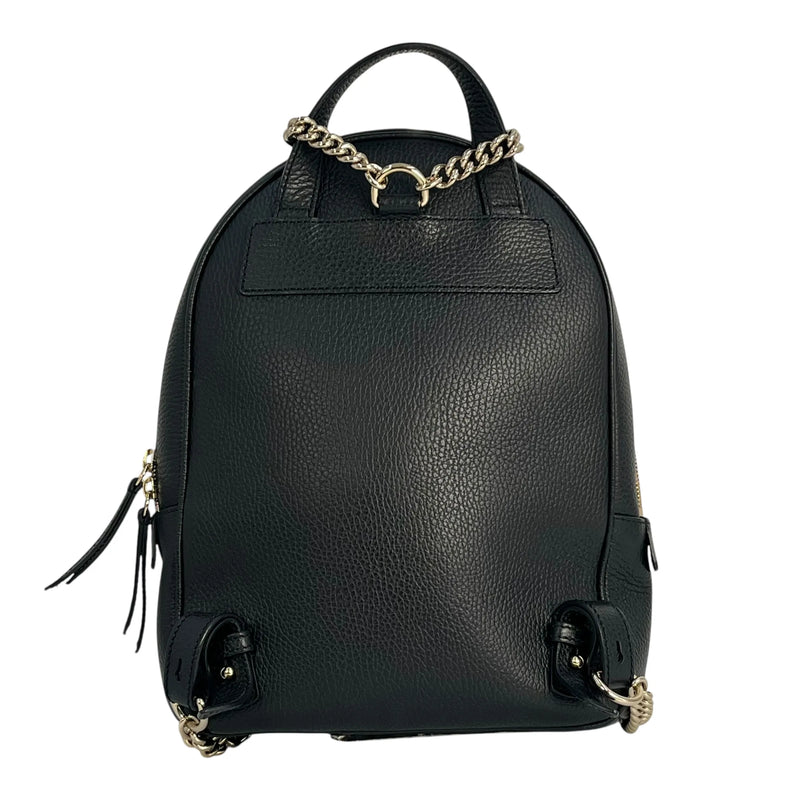 GUCCI Soho Leather Chain Backpack - Black 