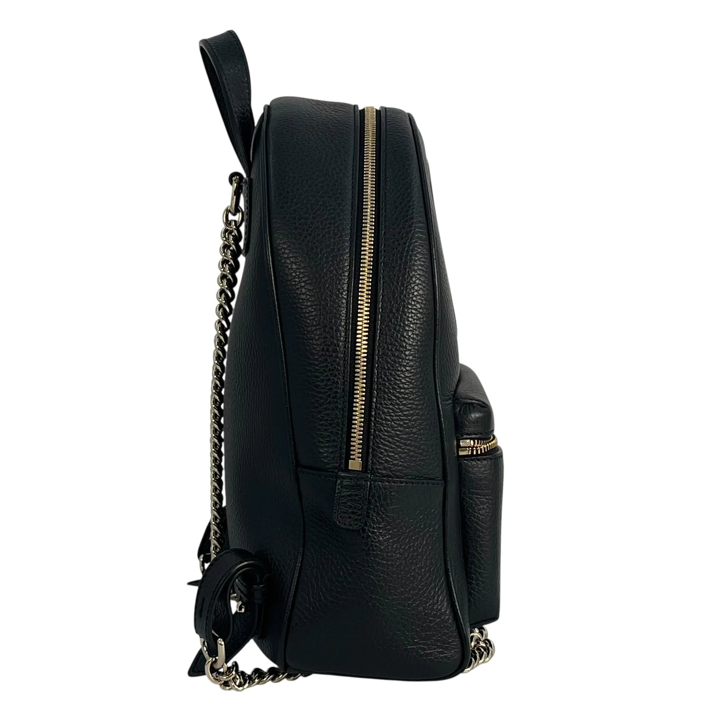 GUCCI Soho Leather Chain Backpack - Black 