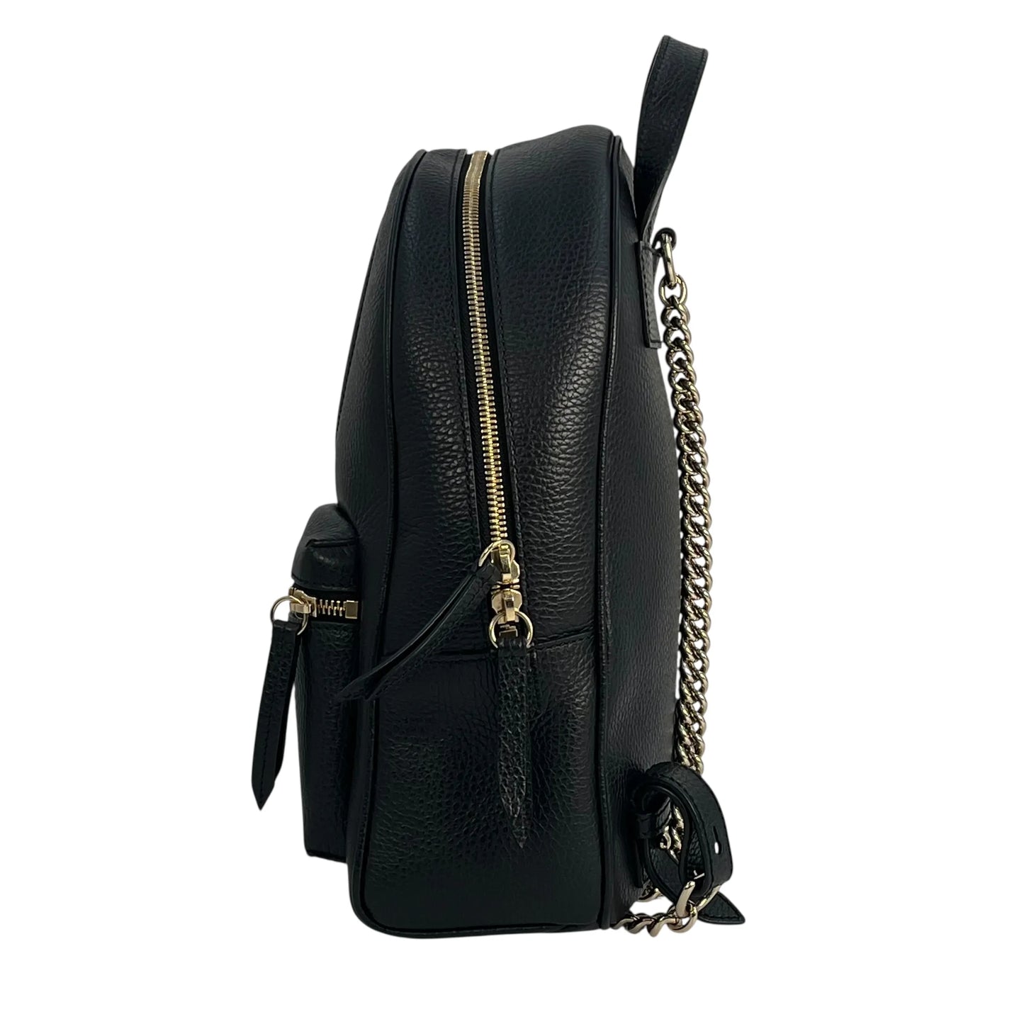 GUCCI Soho Leather Chain Backpack - Black 