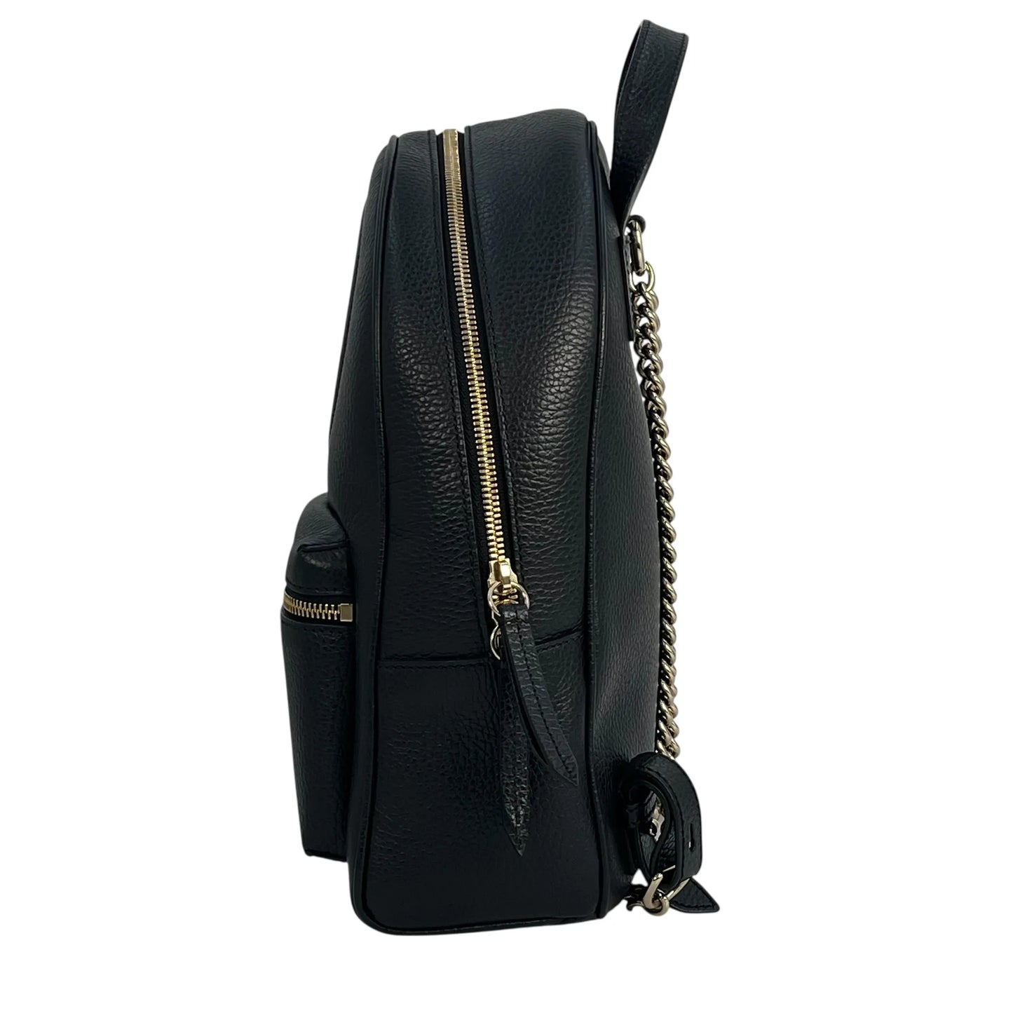 GUCCI Soho Leather Chain Backpack - Black 