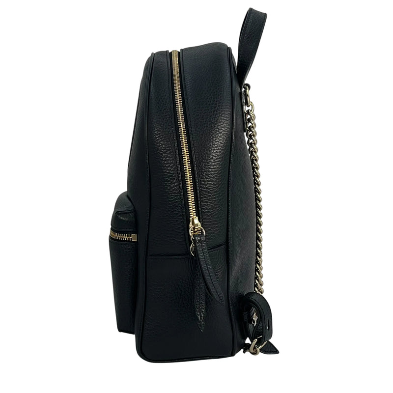 GUCCI Soho Leather Chain Backpack - Black 