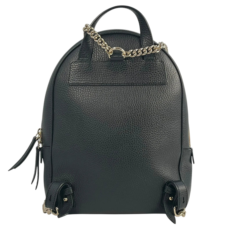 GUCCI Soho Leather Chain Backpack - Black 
