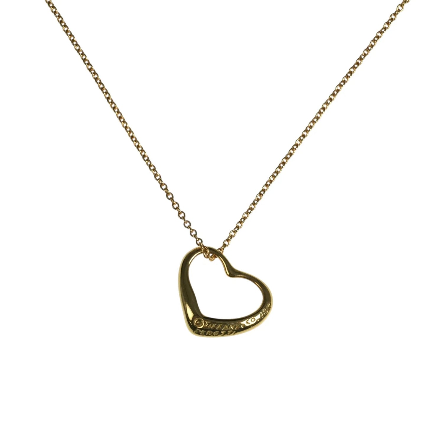 Tiffany Open Heart Mini Necklace - 18K Yellow Gold 