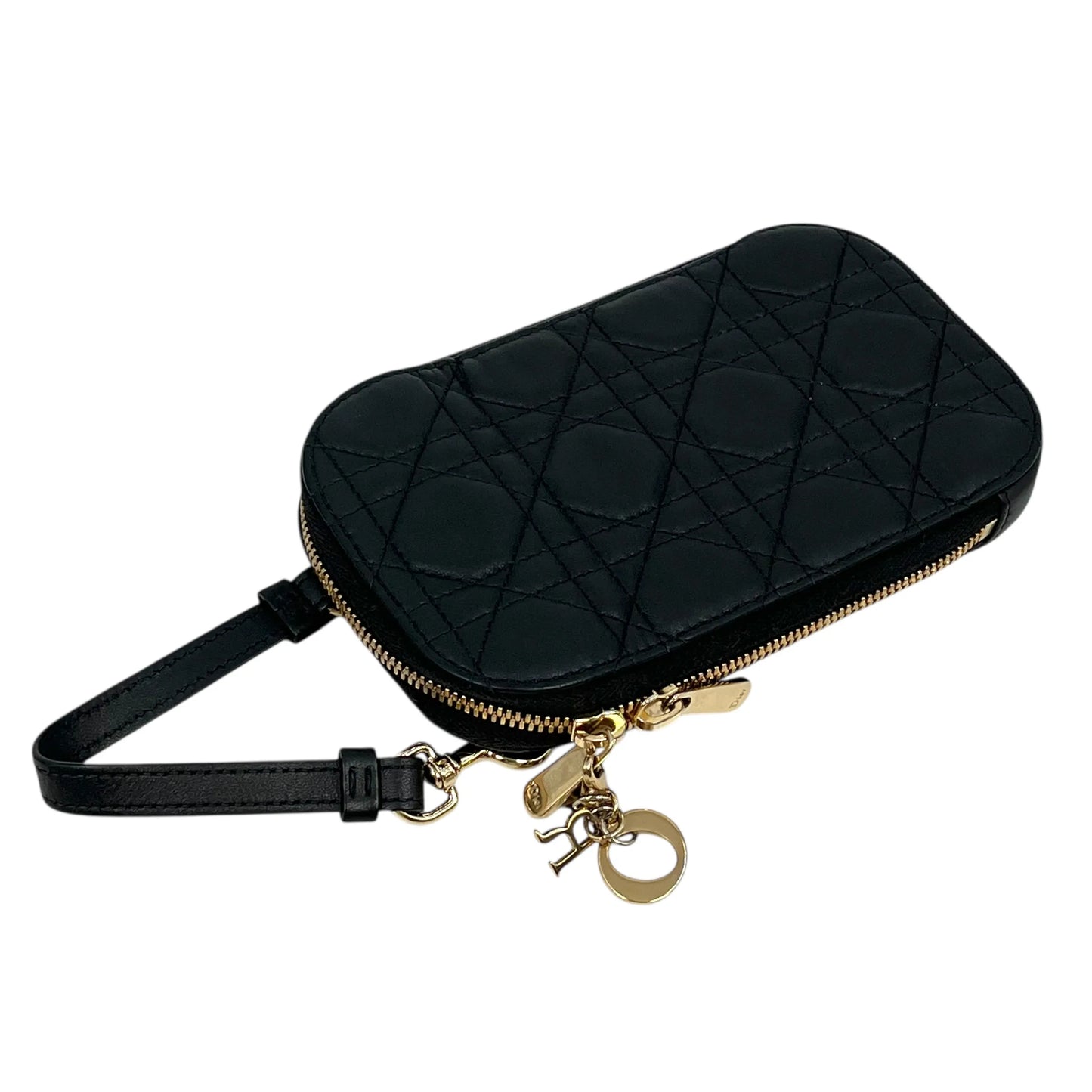 Dior Lady Dior Call In Dior Phone Case Chain Wallet Shoulder Bag - Black 