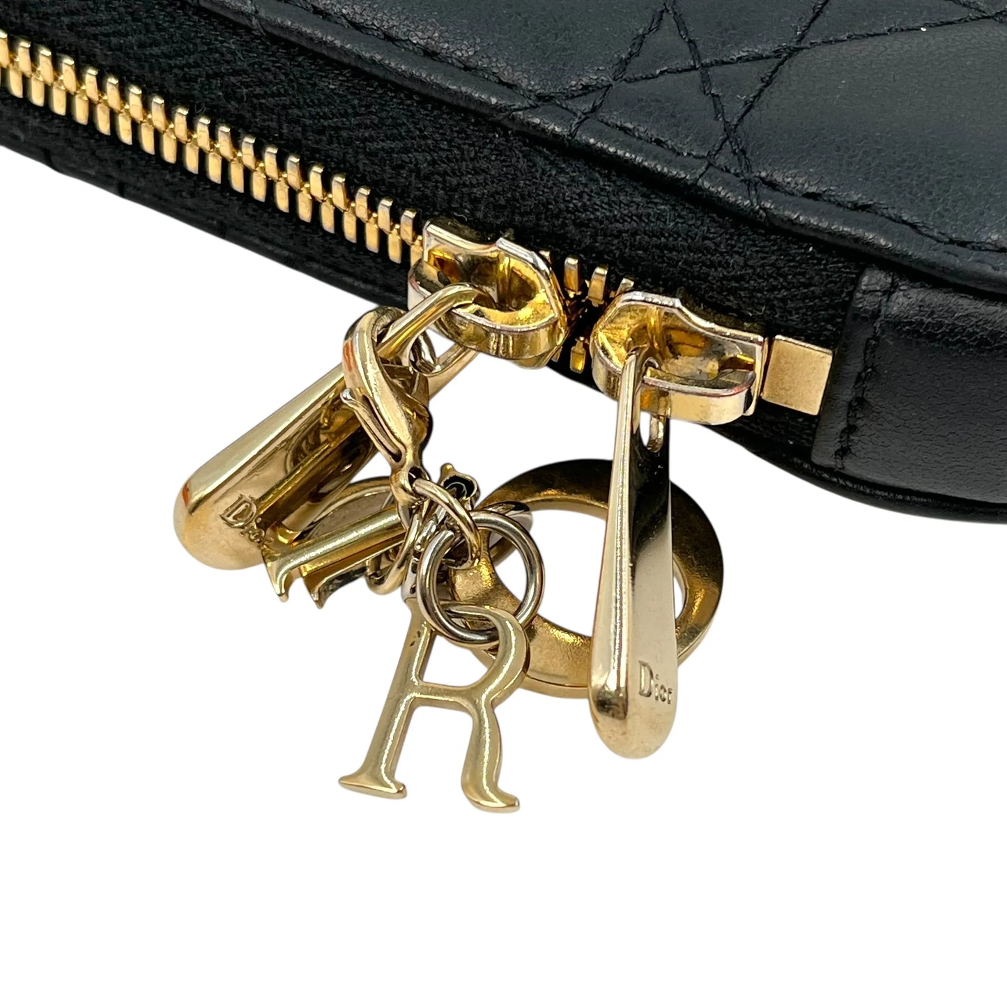 Dior Lady Dior Call In Dior Phone Case Chain Wallet Shoulder Bag - Black 