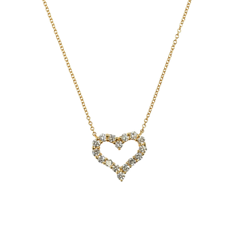 Tiffany & Co センチメンタル ハート ペンダント ネックレス - 18KYG