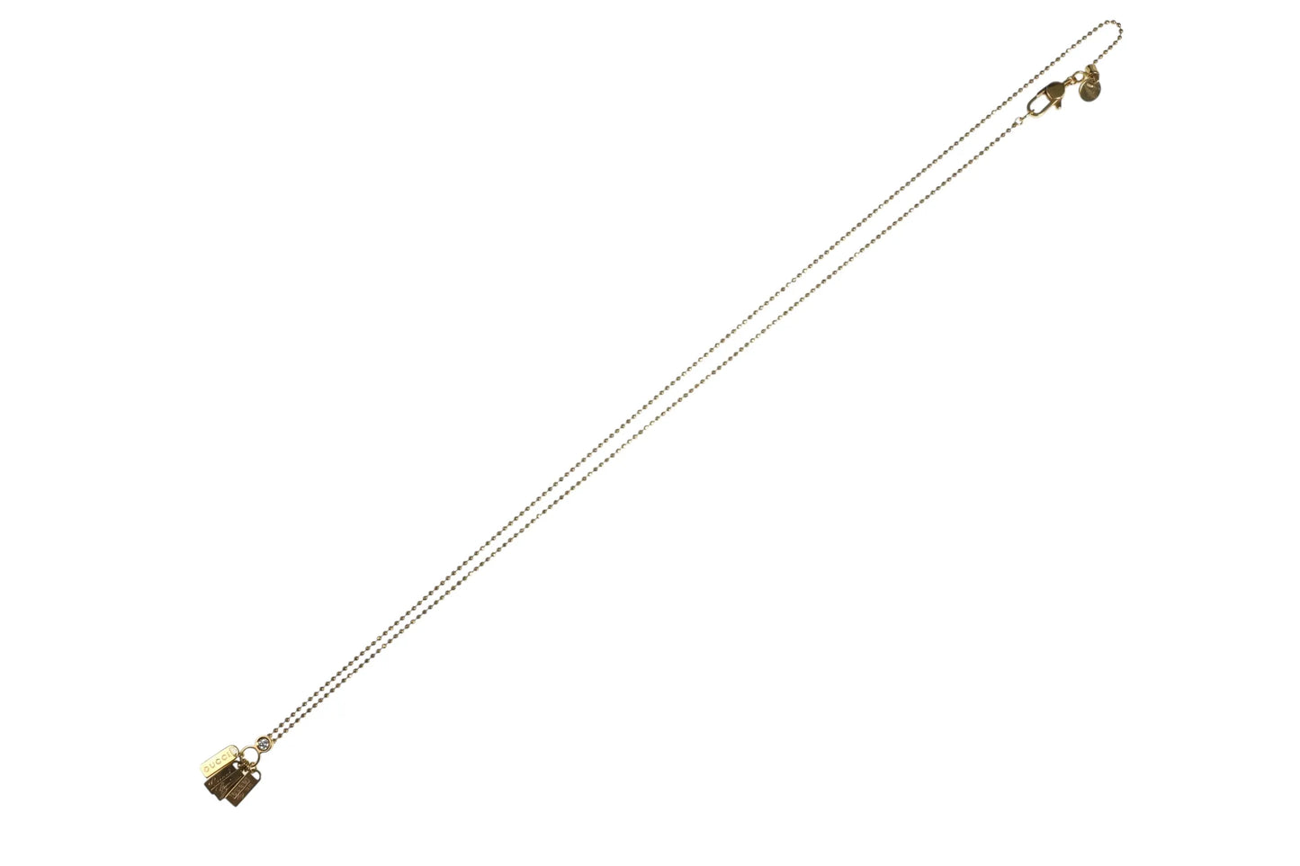 GUCCI ロゴ プレート 1ポイント ダイヤモンド ネックレス - 18KPG