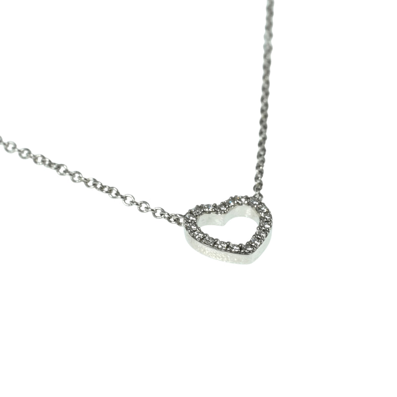 Tiffany メトロ ハート ネックレス - 18KWG