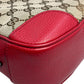 GUCCI GG Canvas and Leather Shoulder Bag - Red
