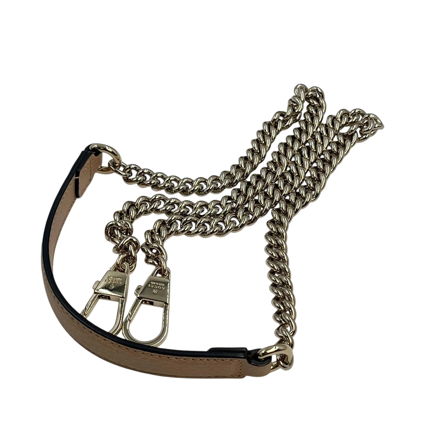 GUCCI Interlocking G Chain Shoulder Bag - Beige 