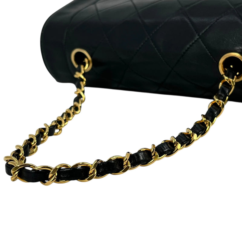 CHANEL Lambskin Matelassé Diana Flap 22 Chain Shoulder Bag - Black 