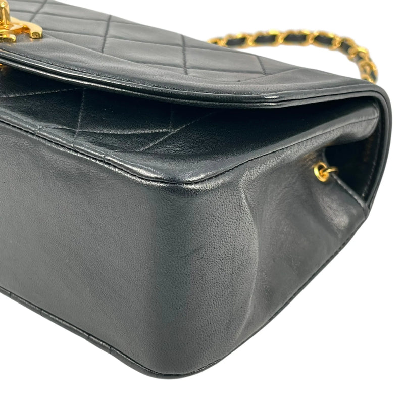 CHANEL Lambskin Matelassé Diana Flap 22 Chain Shoulder Bag - Black 