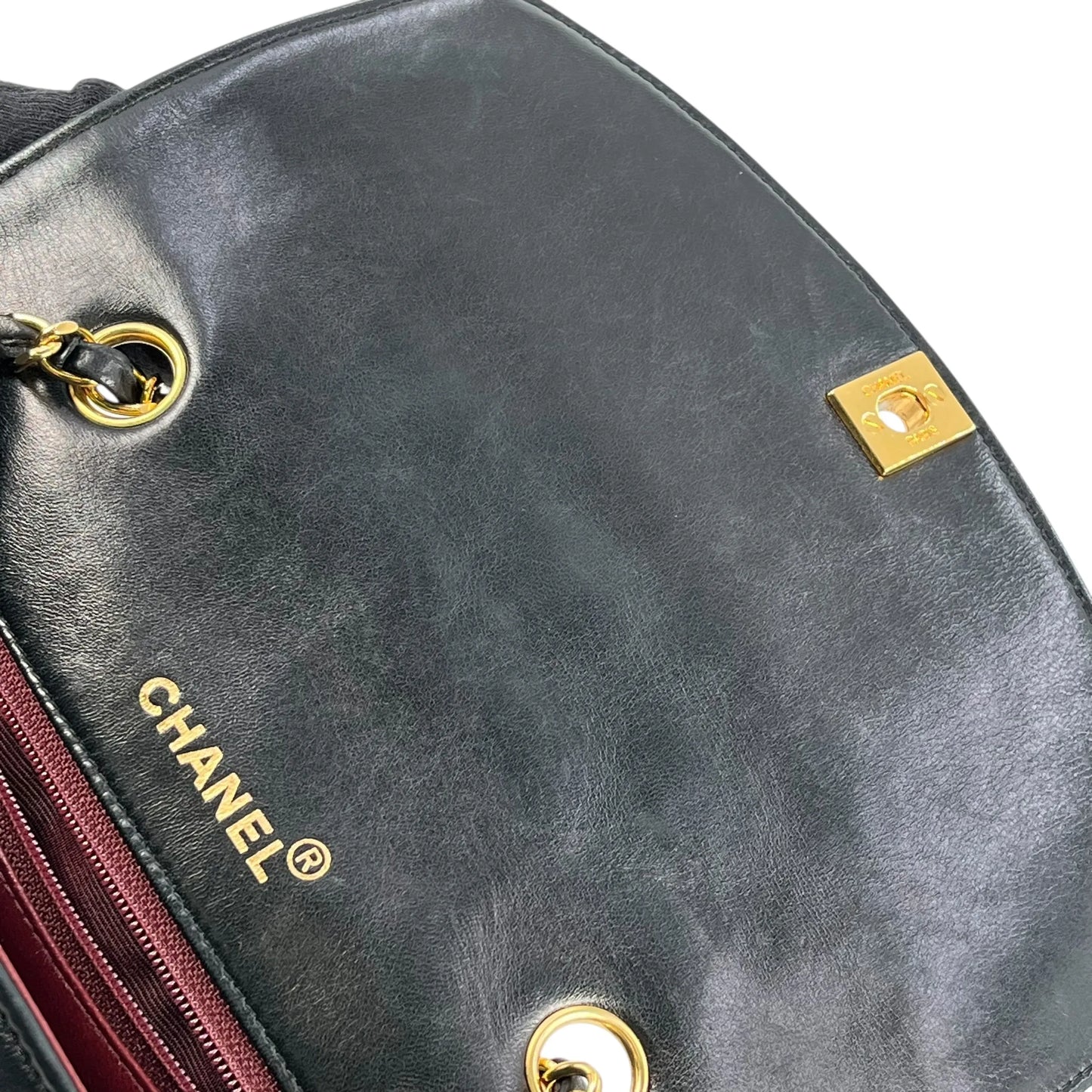 CHANEL Lambskin Matelassé Diana Flap 22 Chain Shoulder Bag - Black 