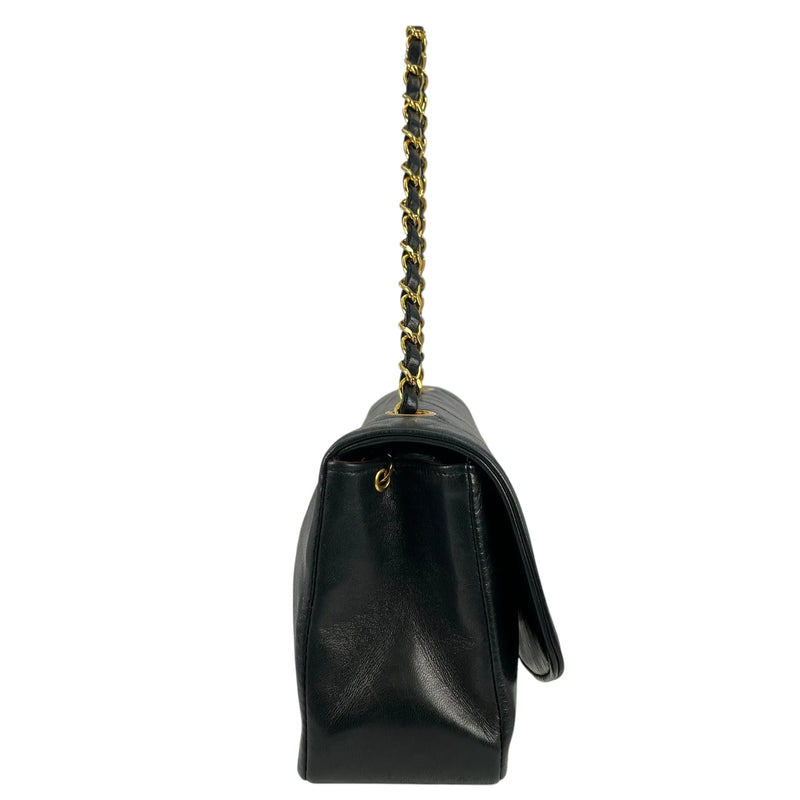 CHANEL Lambskin Matelassé Diana Flap 22 Chain Shoulder Bag - Black 