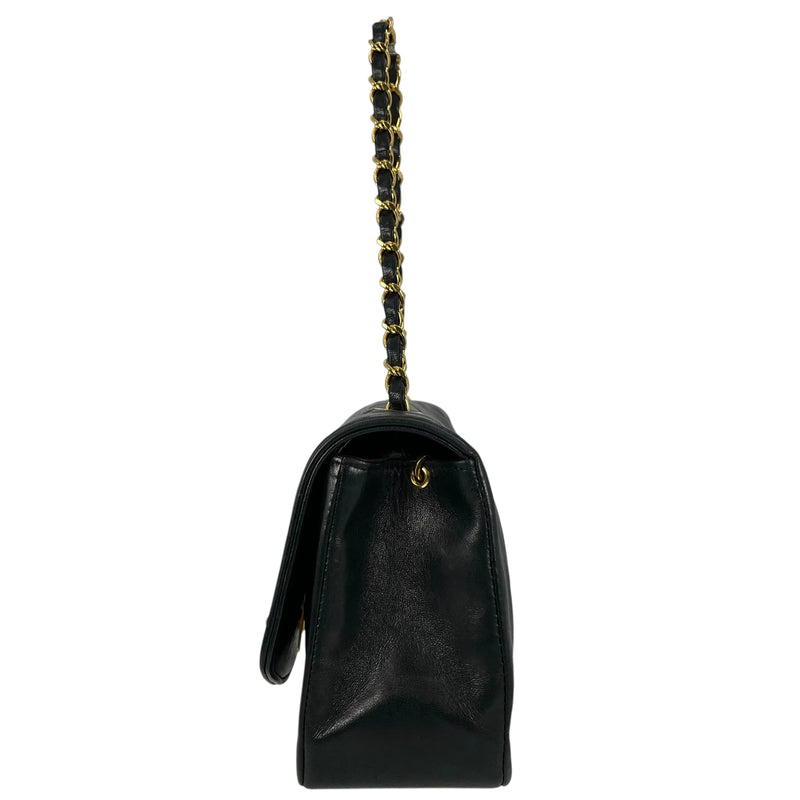 CHANEL Lambskin Matelassé Diana Flap 22 Chain Shoulder Bag - Black 