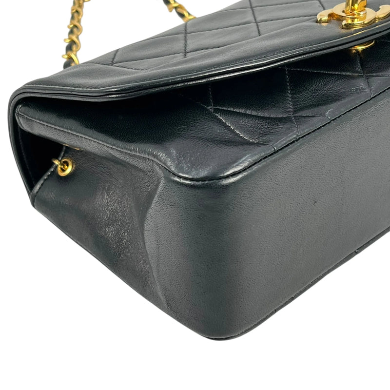 CHANEL Lambskin Matelassé Diana Flap 22 Chain Shoulder Bag - Black 