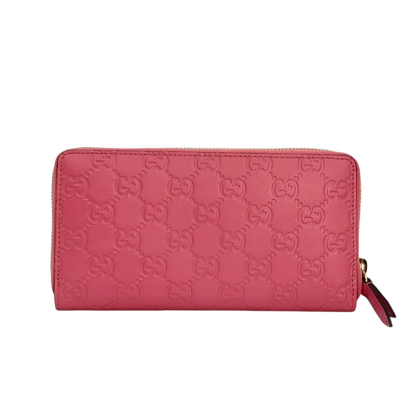 GUCCI Guccissima Round Zip Long Wallet - Pink 