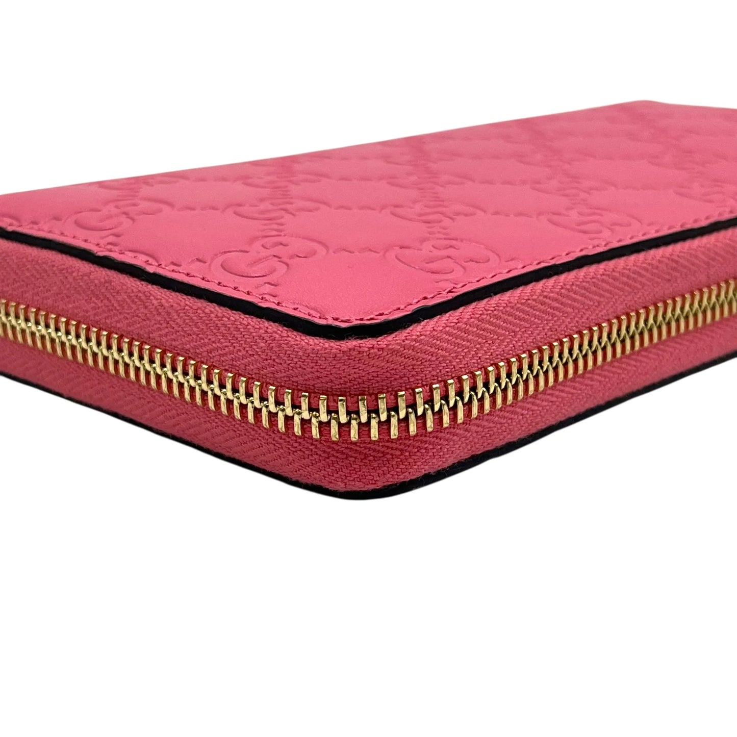 GUCCI Guccissima Round Zip Long Wallet - Pink 