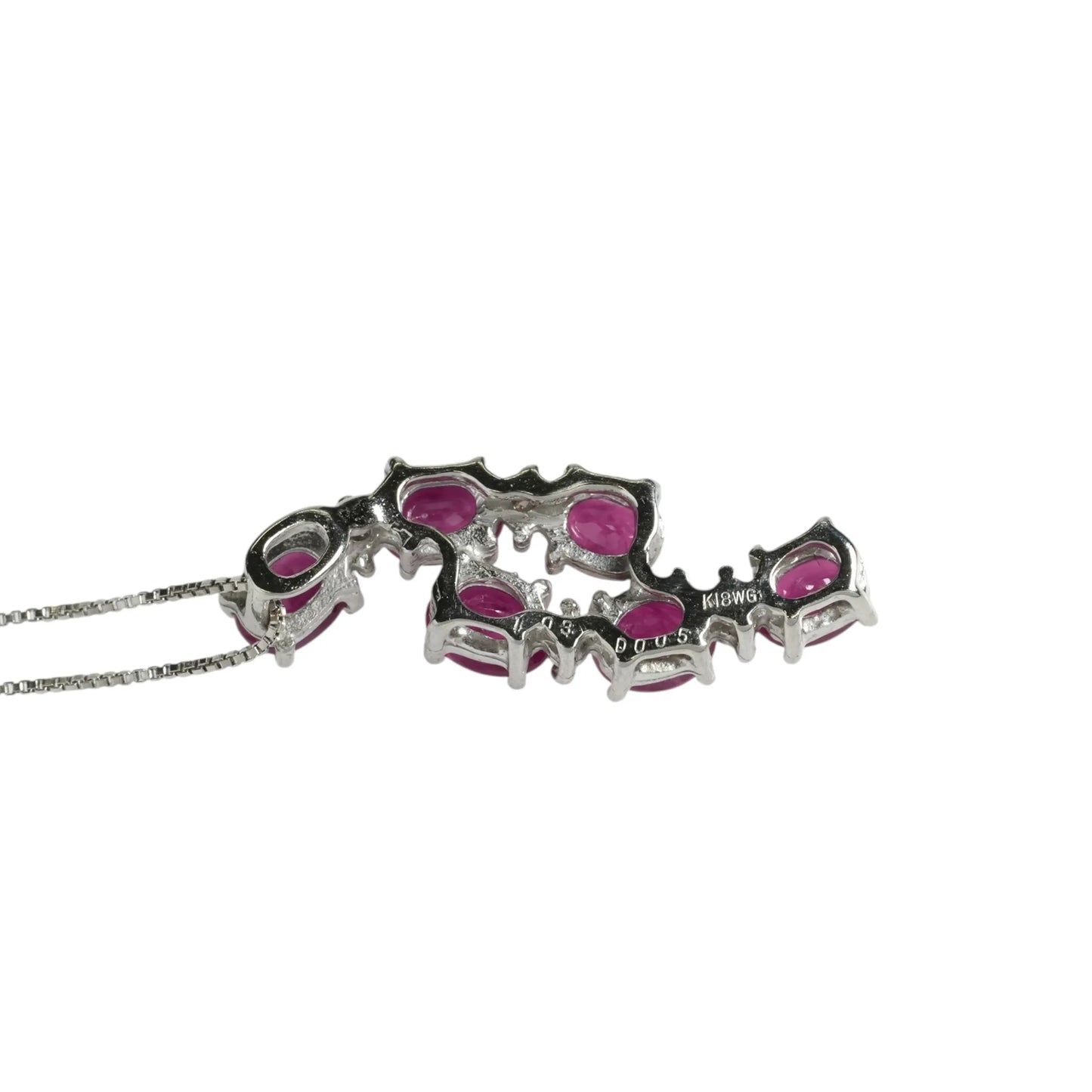 Ruby &amp; Diamond 0.05ct Necklace - 18KWG 