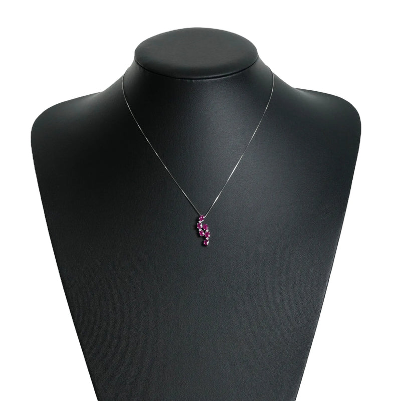 Ruby &amp; Diamond 0.05ct Necklace - 18KWG 