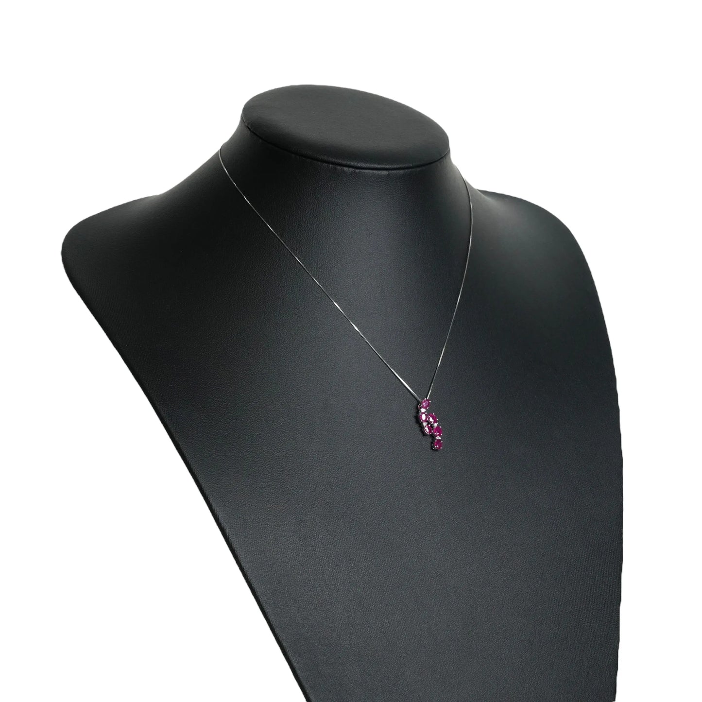 Ruby &amp; Diamond 0.05ct Necklace - 18KWG 
