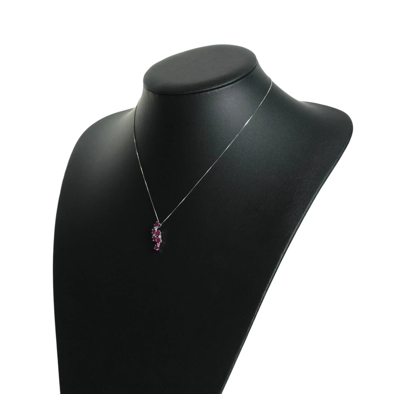 Ruby &amp; Diamond 0.05ct Necklace - 18KWG 