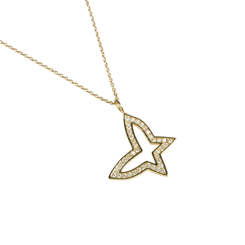 Butterfly Diamond 0.19ct Necklace - 18KYG 