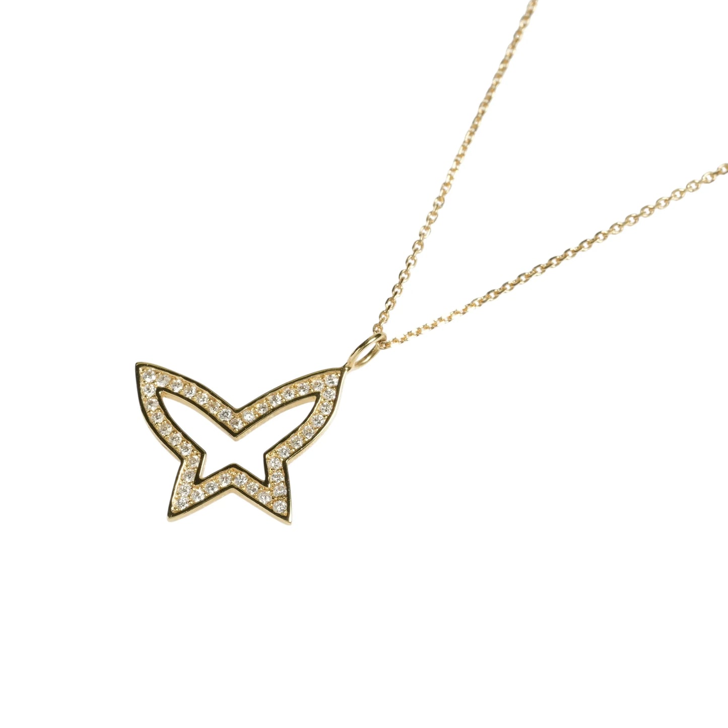 Butterfly Diamond 0.19ct Necklace - 18KYG 