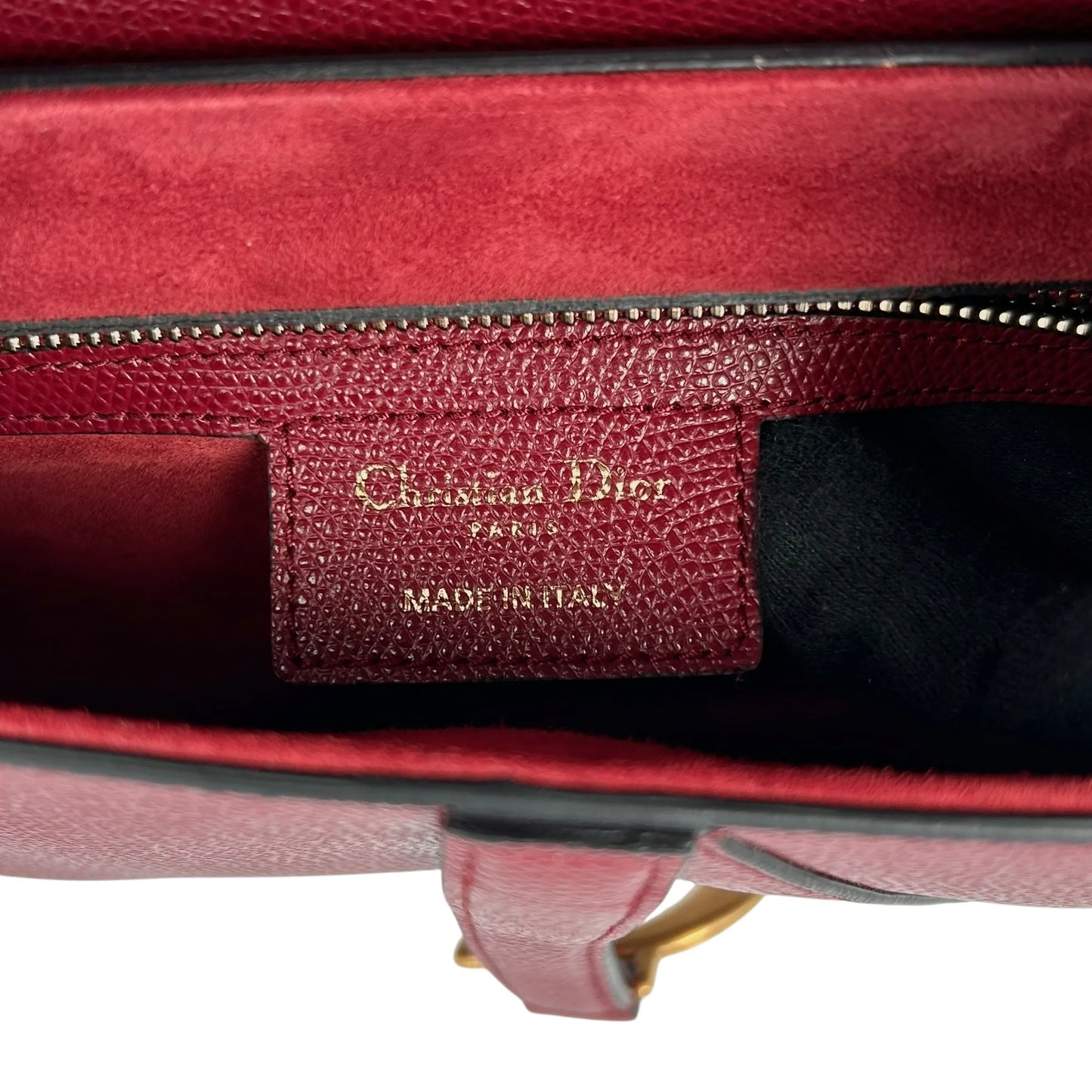 Dior Saddle Leather One-Shoulder Handbag - Red 