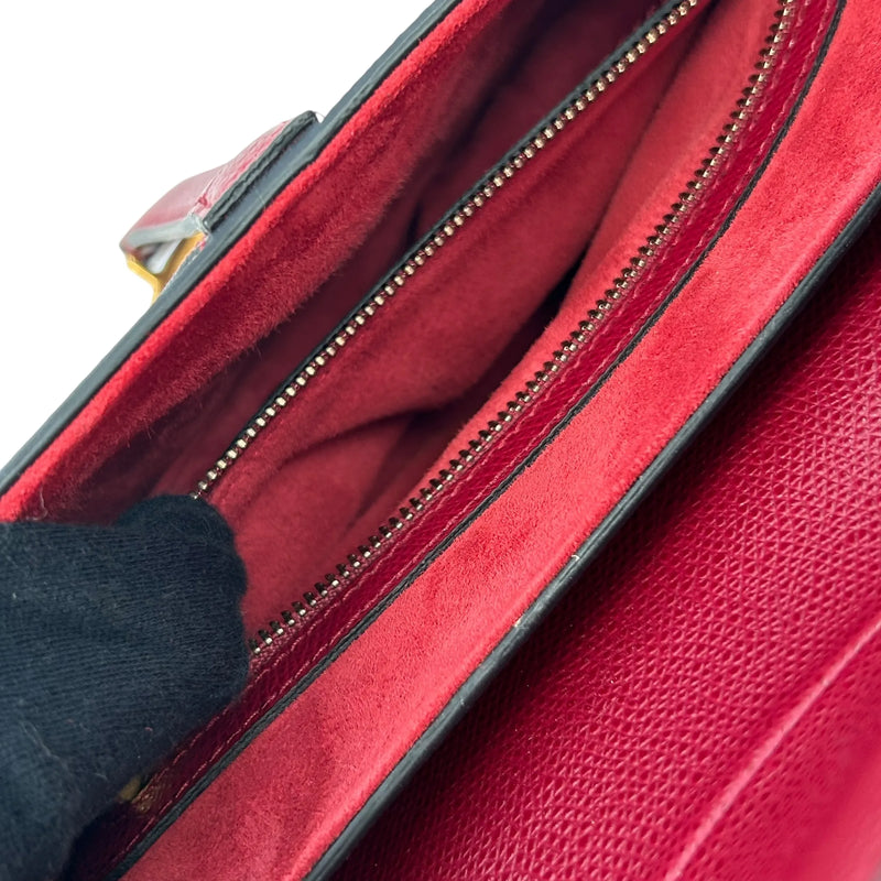 Dior Saddle Leather One-Shoulder Handbag - Red 