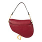 Dior Saddle Leather One-Shoulder Handbag - Red 
