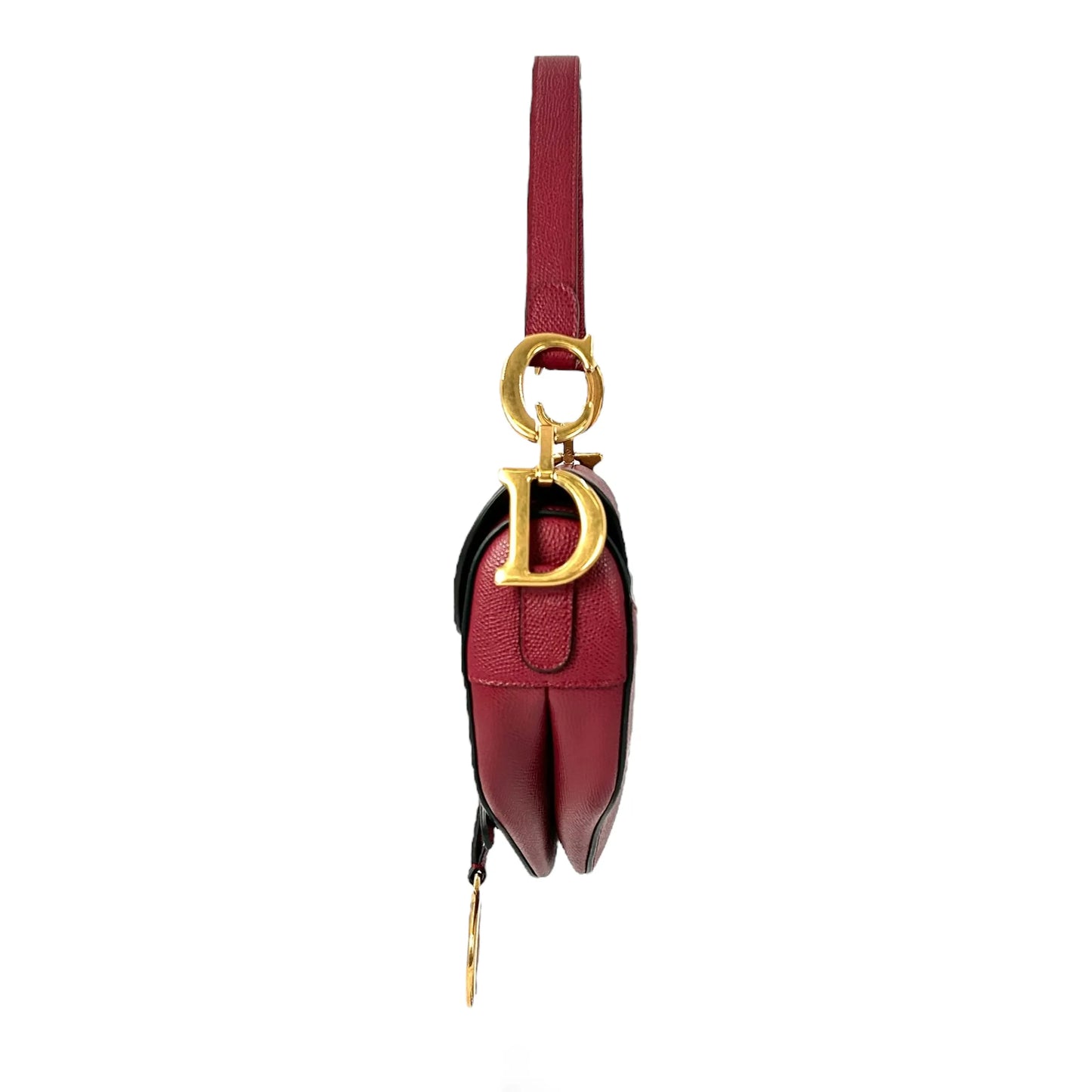 Dior Saddle Leather One-Shoulder Handbag - Red 