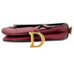 Dior Saddle Leather One-Shoulder Handbag - Red 