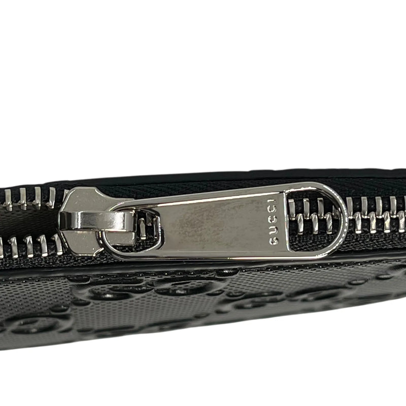 GUCCI GG Imprime Leather Clutch Bag/Wallet - Black 