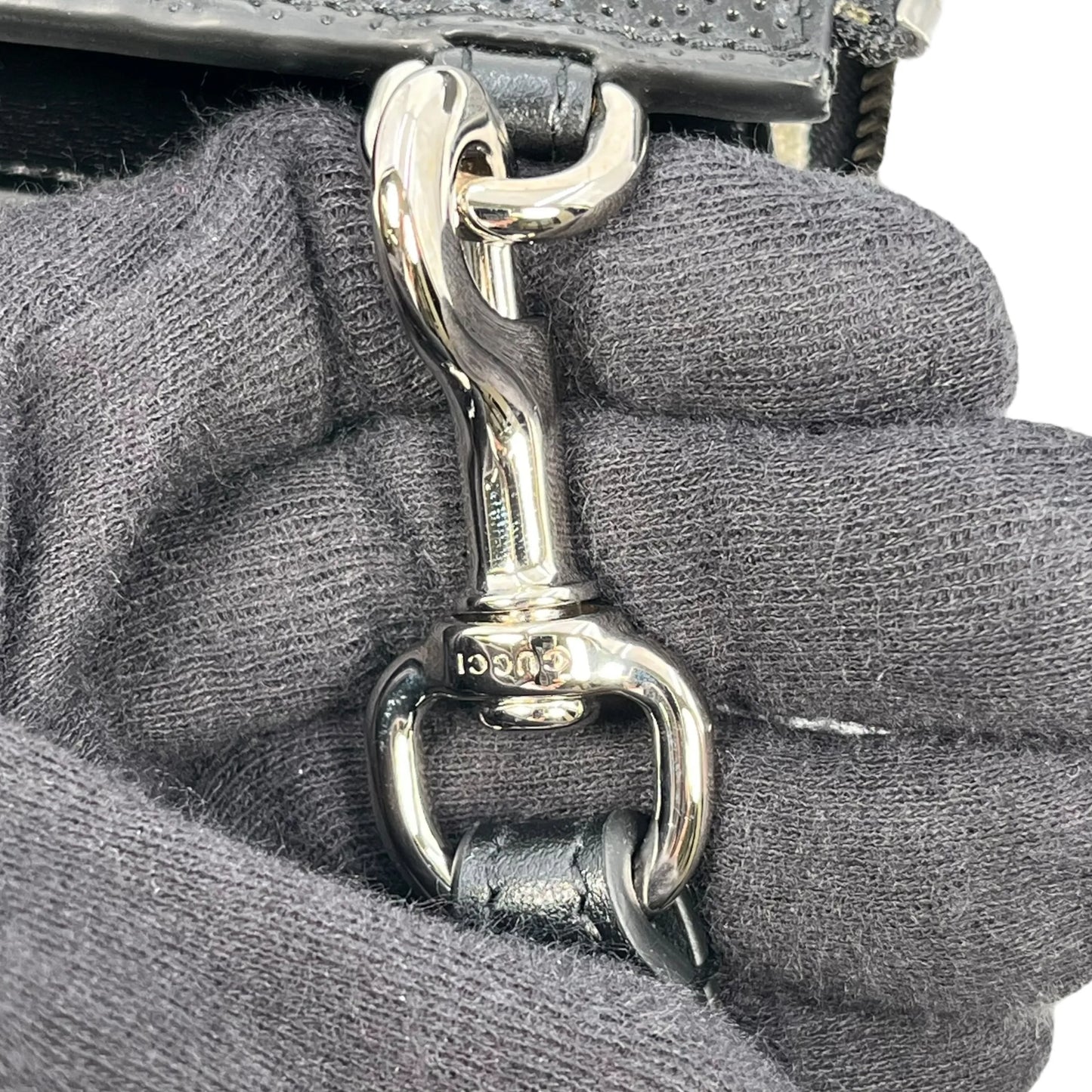 GUCCI GG Imprime Leather Clutch Bag/Wallet - Black 