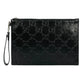 GUCCI GG Imprime Leather Clutch Bag/Wallet - Black 
