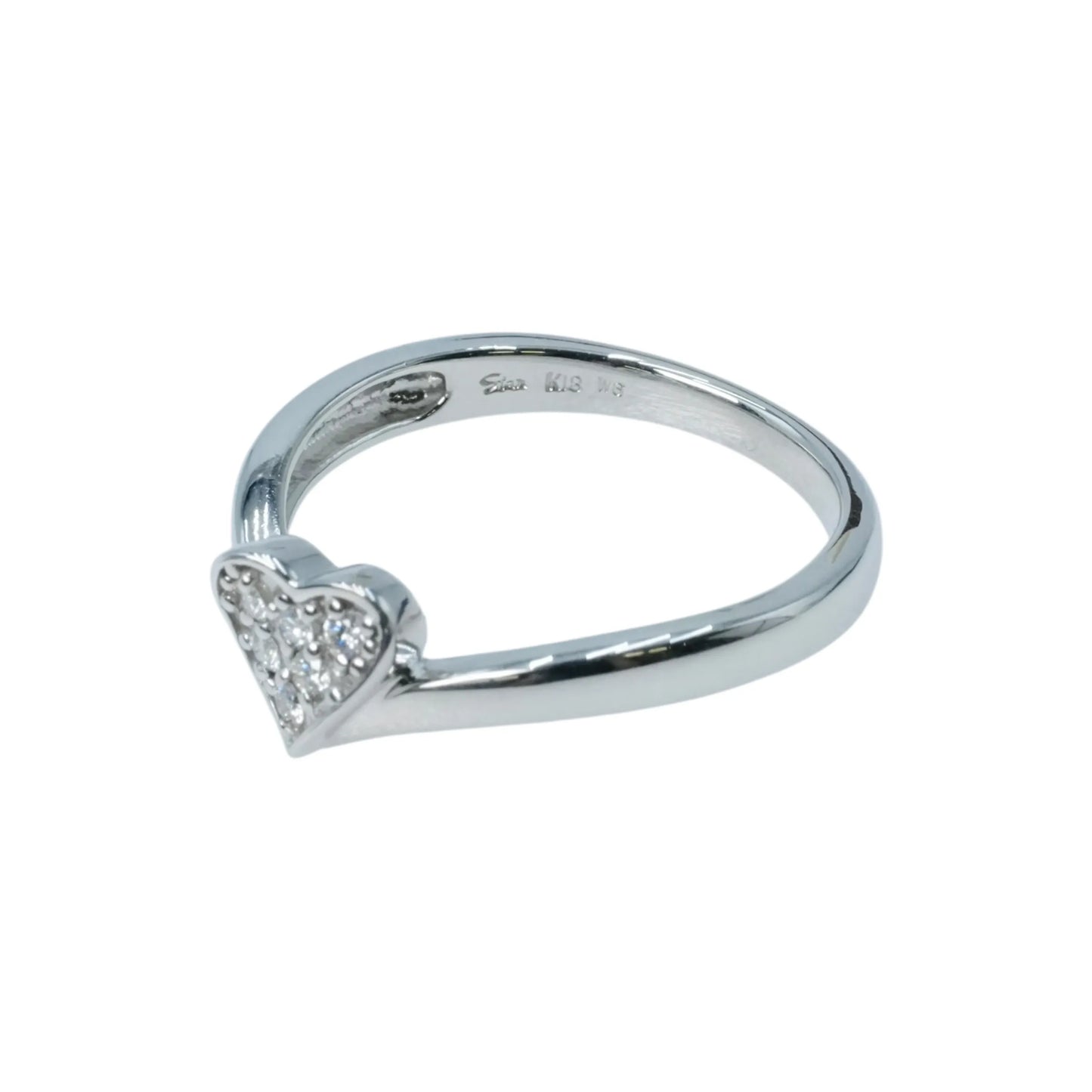 ダイヤモンド 0.07ct ハート リング ジュエリー - 18KWG