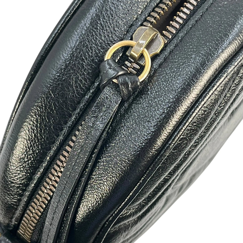 GUCCI GG Marmont Round Mini Chain Shoulder Bag - Black 